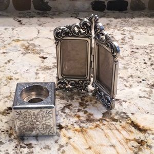 Brighton Double Photo Frame & Candle Holder EUC